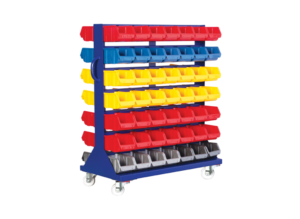 Mobile metal workshop shelf 900x460x1110 mm