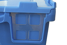 Window for a logistic label for a 600x400 mm container