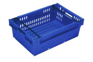 Openwork plastic container with movable arms 600x400x200 mm