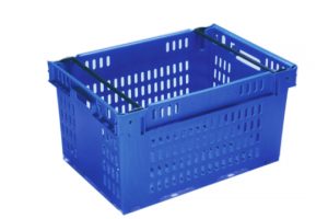 Openwork plastic container with movable arms 600x400x300 mm