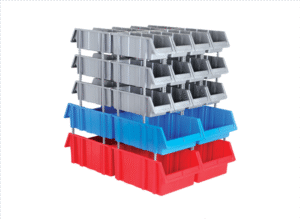 Plastic workshop shelves