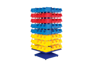 Swivel metal workshop shelf 820x820x1880 mm