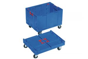 Plastic container folded on rolls 800x600x585 mm