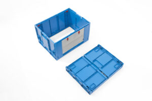 Foldable plastic container with flap without bottom 800x600x465 mm